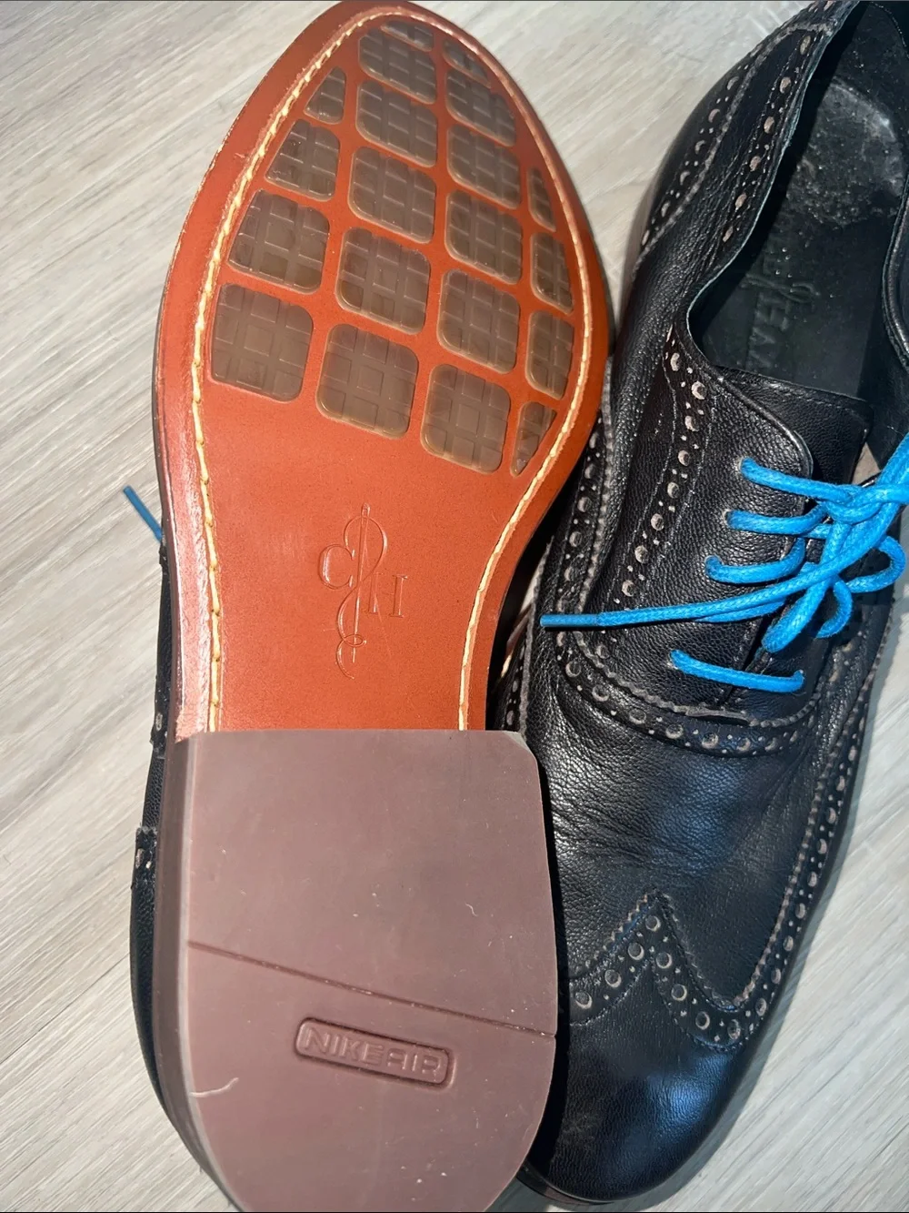 Cole Haan Black Wingtip Dress leather Shoes Men's Sz 9 workwear office summer